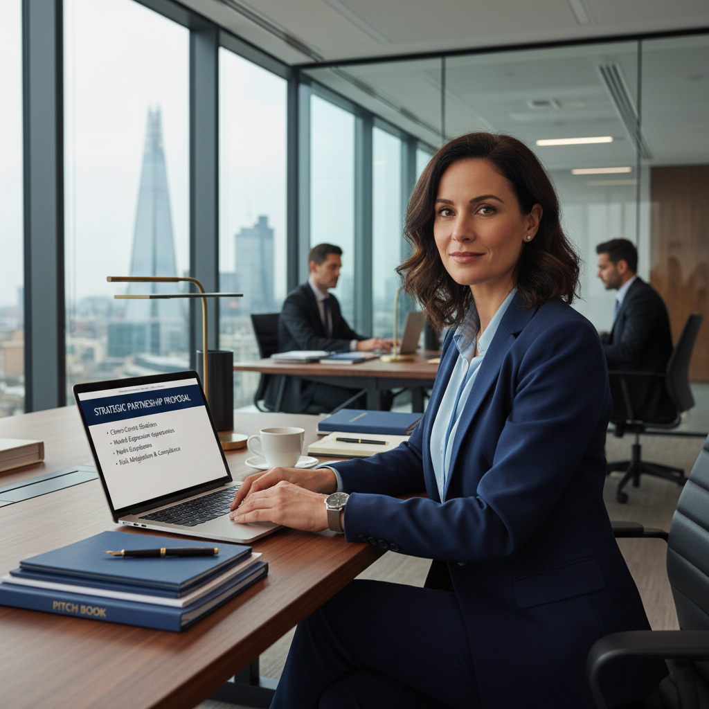 Solicitor preparing a business development tender document