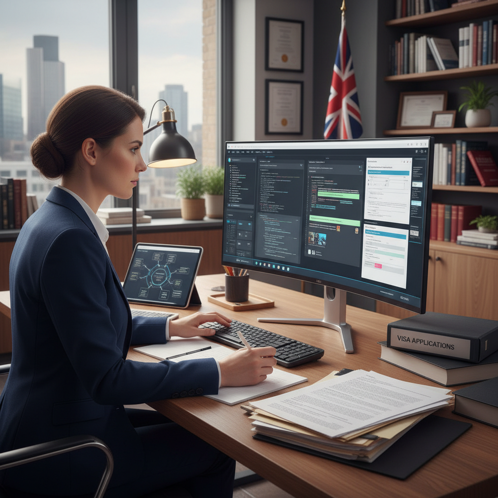 Immigration solicitor using AI to prepare visa and asylum documents